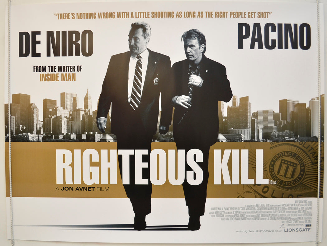 Righteous Kill  Original Quad Poster - Film Poster - Movie Poster 