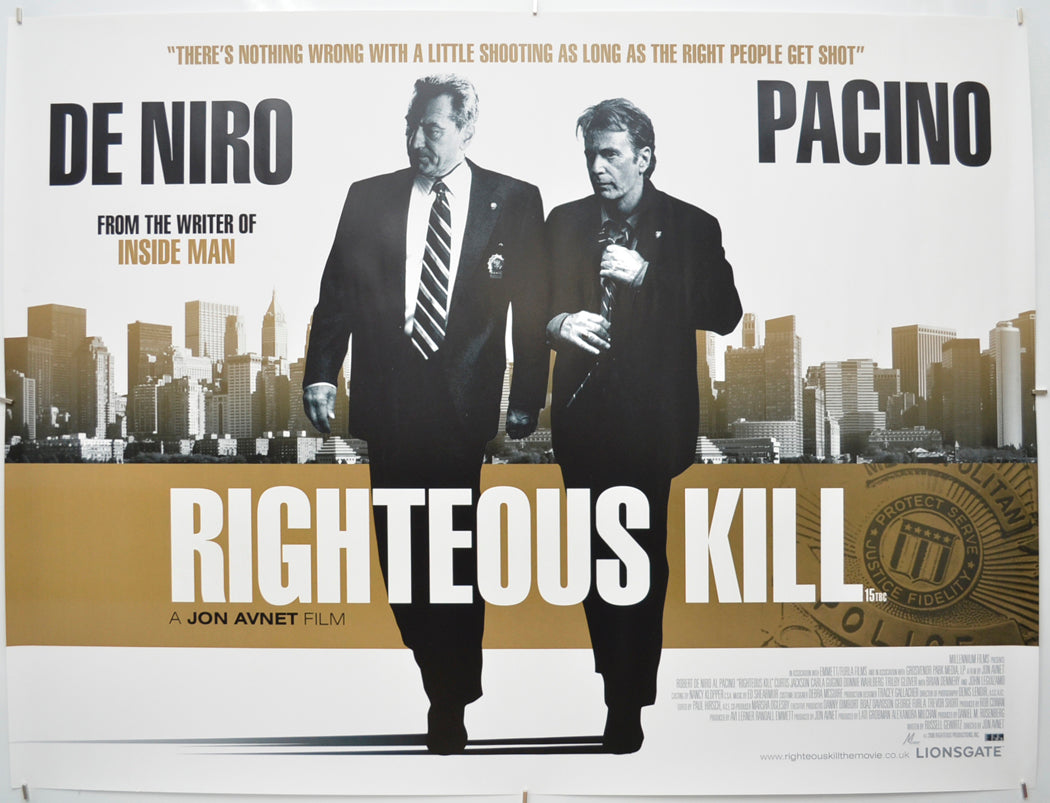 Righteous Kill Original Quad Poster - Film Poster - Movie Poster