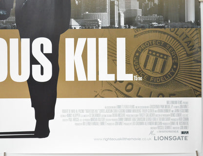 RIGHTEOUS KILL (Bottom Right) Cinema Quad Movie Poster 