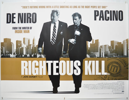 Righteous Kill Original Quad Poster - Film Poster - Movie Poster