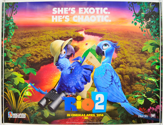 Rio 2  (Teaser / Advance Version)   Original Quad Poster - Film Poster - Movie Poster  