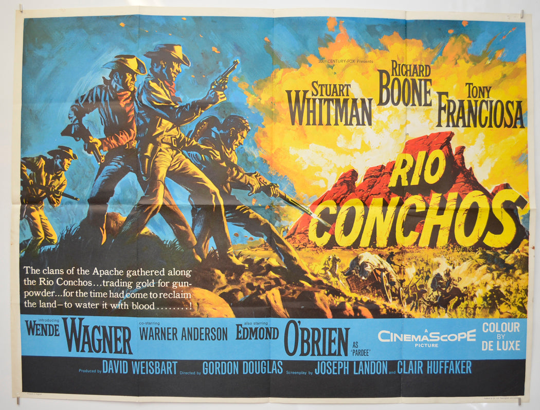 Rio Conchos Original Quad Poster - Film Poster - Movie Poster  