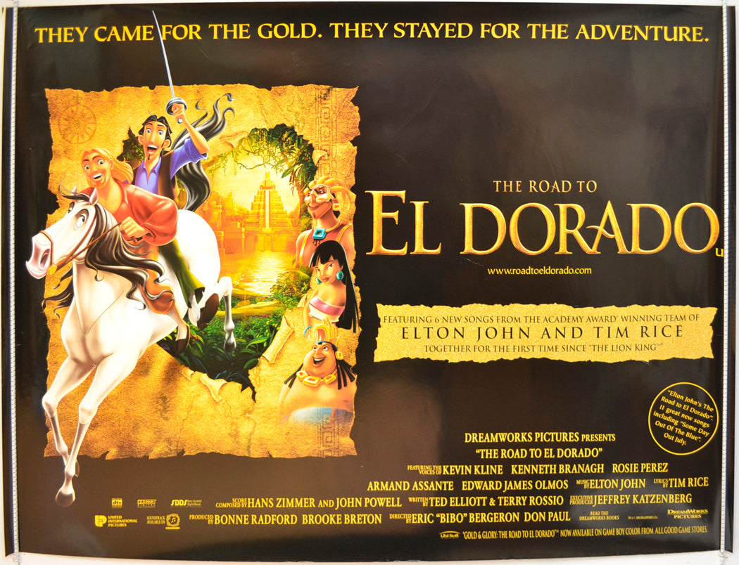 The Road To Eldorado  Original Quad Poster - Film Poster - Movie Poster 