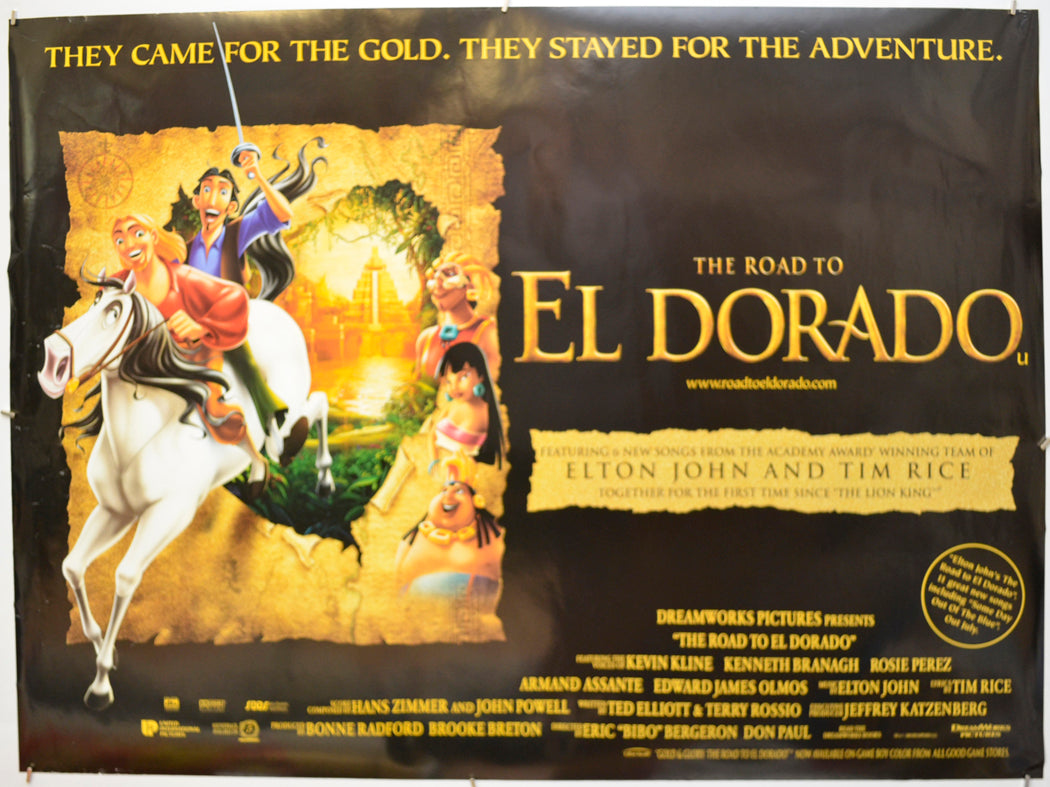 The Road To El Dorado Original Quad Poster - Film Poster - Movie Poster  