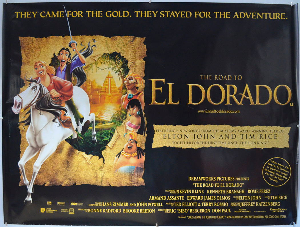 The Road To El Dorado Original Quad Poster - Film Poster - Movie Poster