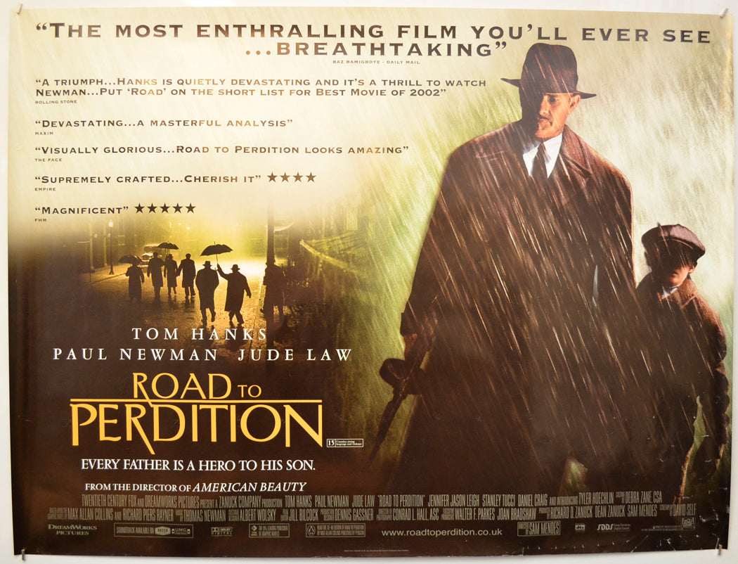 Road To Perdition  Original Quad Poster - Film Poster - Movie Poster