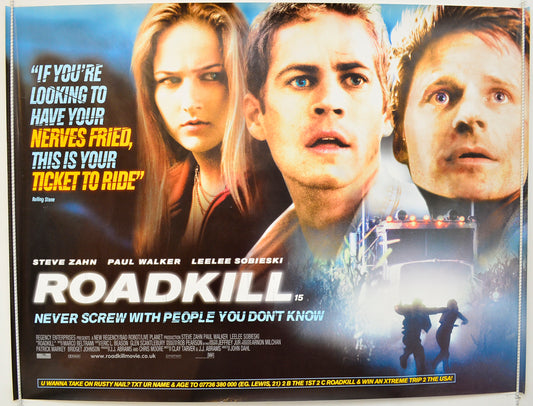 Roadkill  (a.k.a. Joy Ride)   Original Quad Poster - Film Poster - Movie Poster  