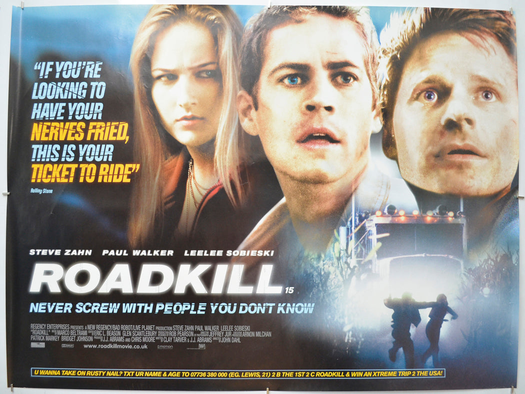 Roadkill (a.k.a. Joy Ride)Original Quad Poster - Film Poster - Movie Poster