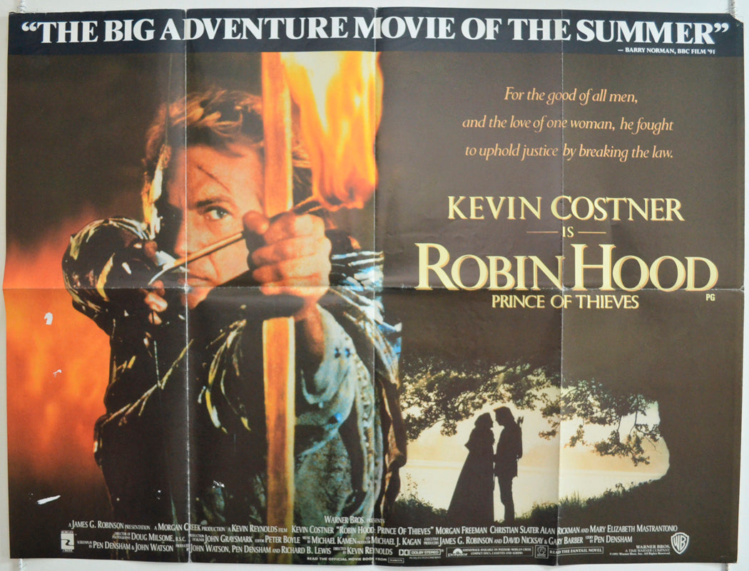 Robin Hood Prince Of Thieves   Original British Quad Poster - Film Poster - Movie Poster 