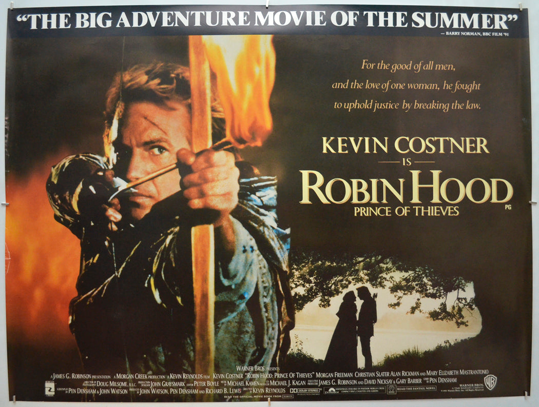 Robin Hood Prince Of Thieves Original Quad Poster - Film Poster - Movie Poster