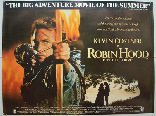 Robin Hood Prince Of Thieves Original Quad Poster - Film Poster - Movie Poster