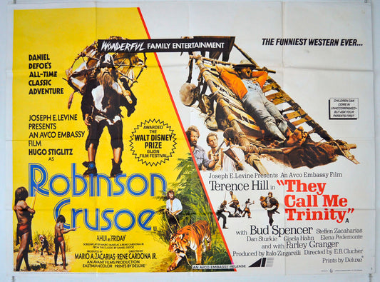 Robinson Crusoe / They Call Me Trinity  (Double Bill)   Original British Quad Poster - Movie Poster