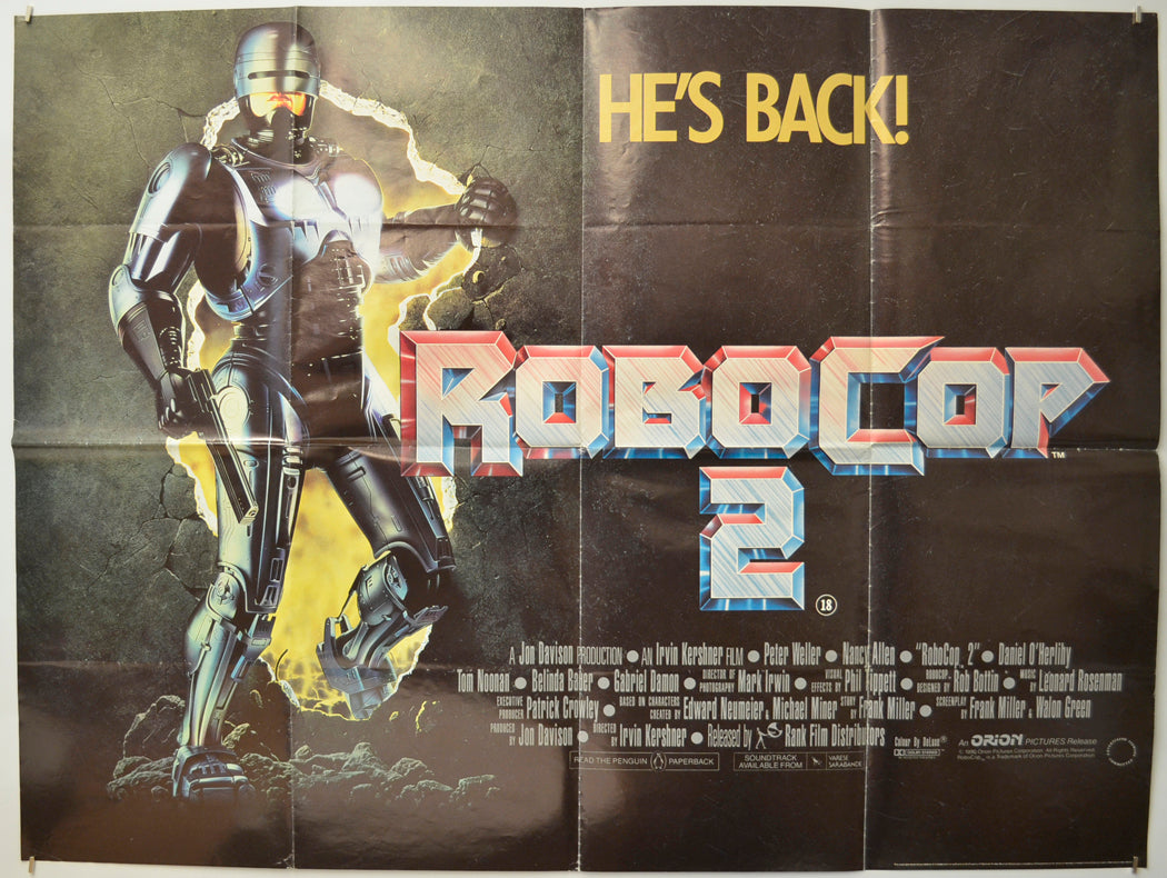 Robocop 2  Original Quad Poster - Film Poster - Movie Poster