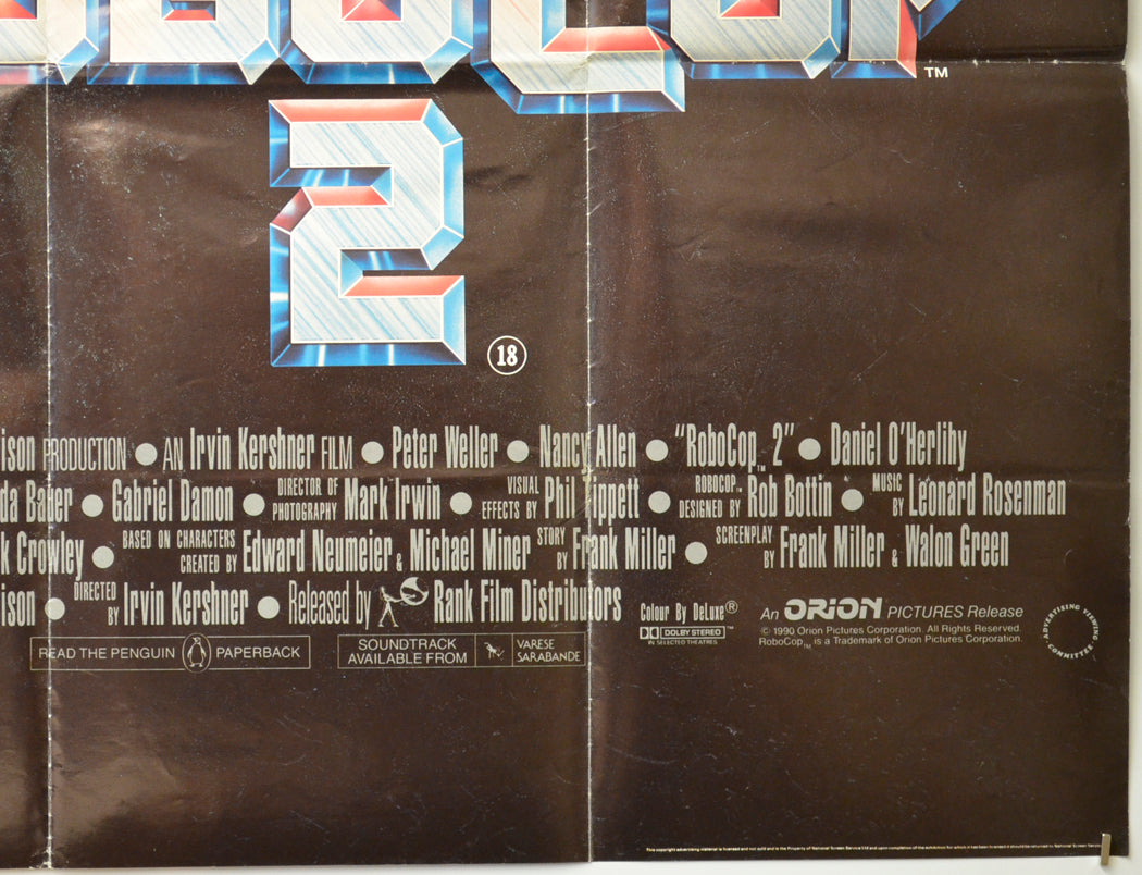 ROBOCOP 2 (Bottom Right) Cinema Quad Movie Poster 