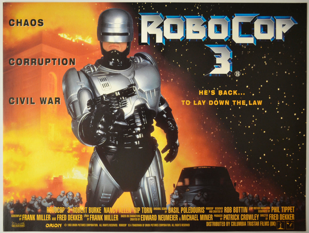 Robocop 3 Riots Robocop Movie Poster