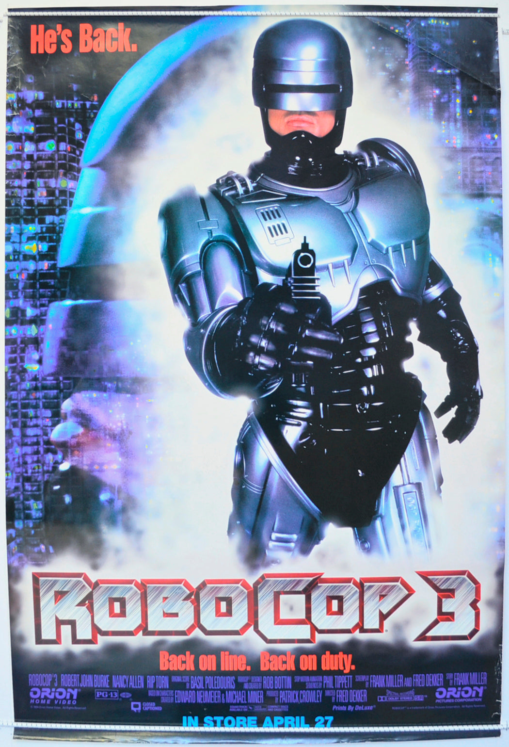 Robocop 3  Original One Sheet Poster - Film Poster - Movie Poster 