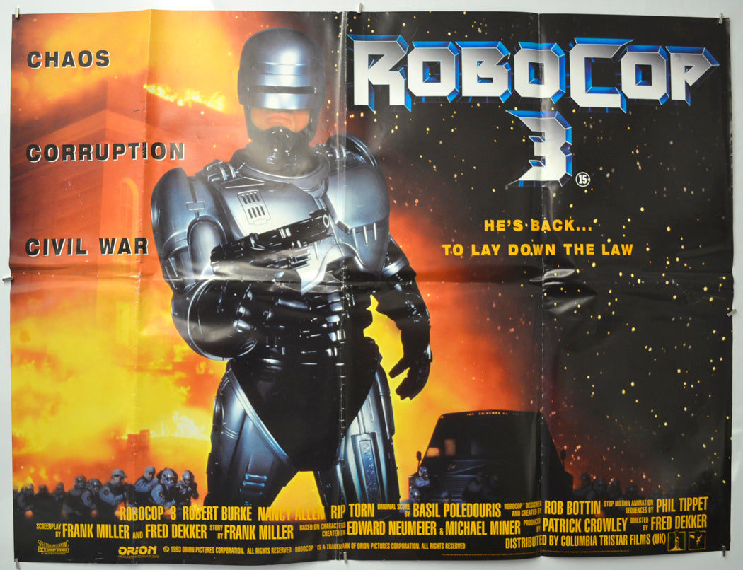 Robocop 3  Original Quad Poster - Film Poster - Movie Poster