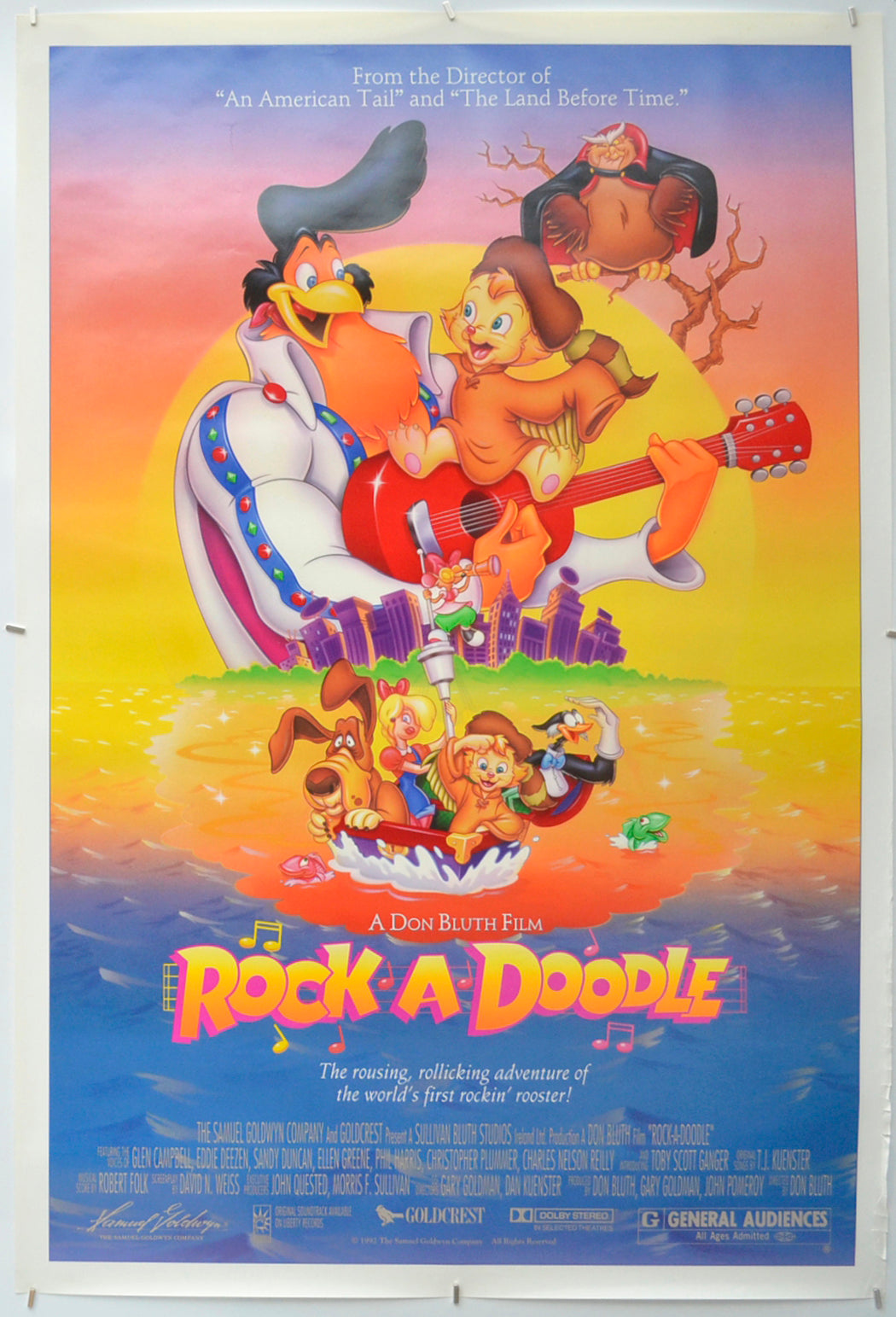 Rock-A-Doodle Original One Sheet Poster - Film Poster - Movie Poster