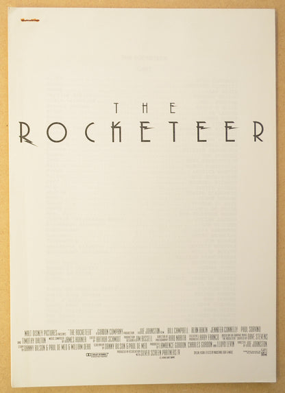 THE ROCKETEER Original Cinema Press Kit – Production Info 