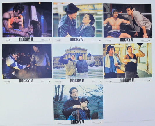 Rocky V 7 Original Lobby Cards / Colour F.O.H. Stills 