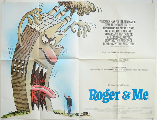 Roger And Me  Original British Quad Poster - Film Poster - Movie Poster 