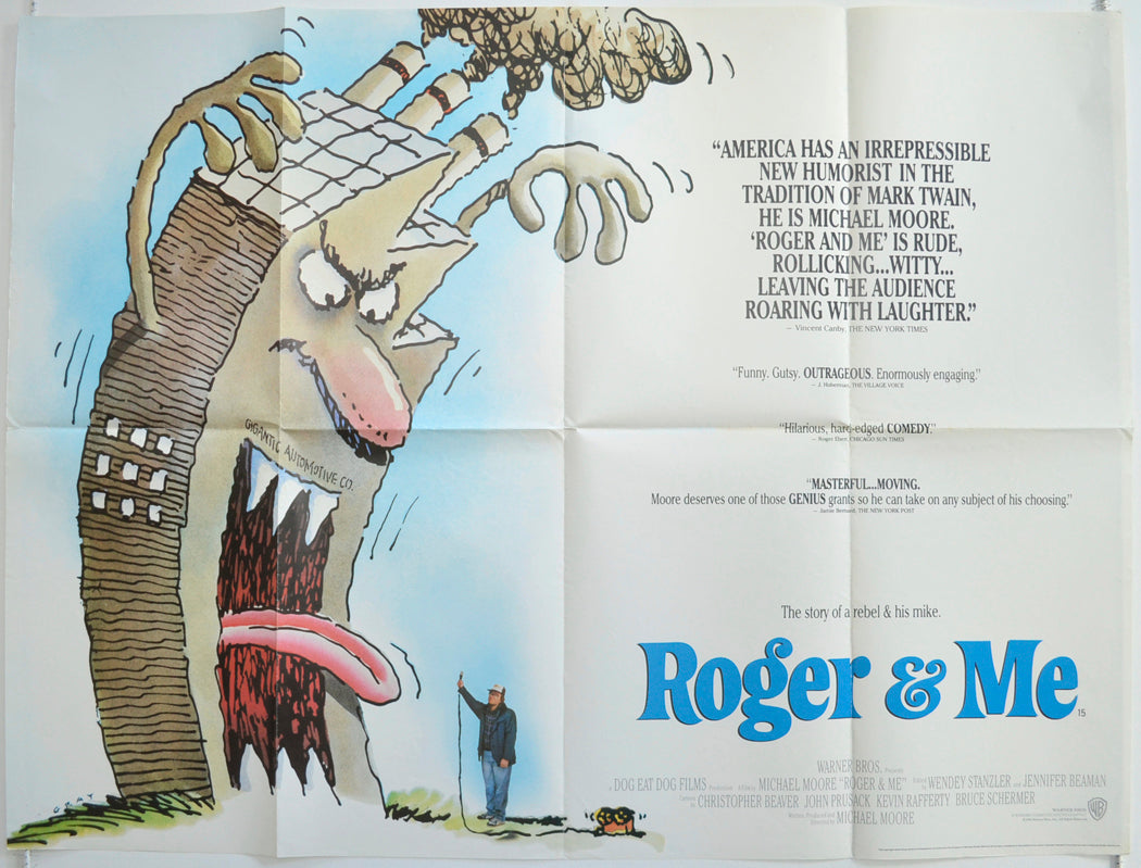 Roger And Me  Original British Quad Poster - Film Poster - Movie Poster 