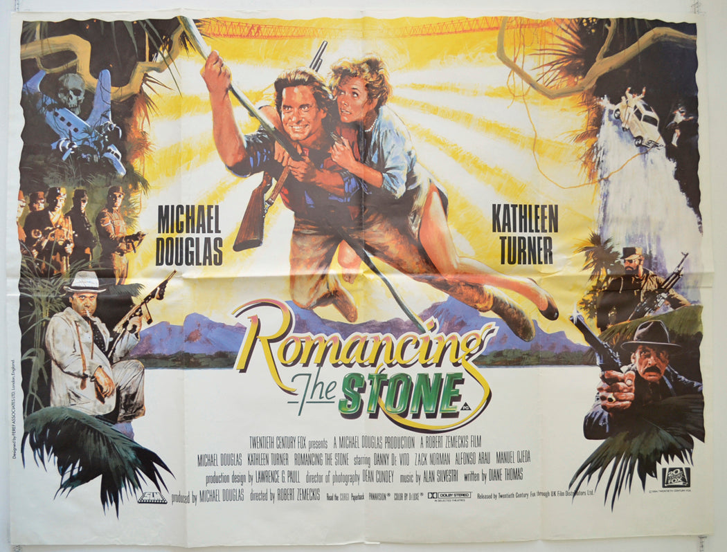 Romancing The Stone  Original British Quad Poster - Film Poster - Movie Poster 