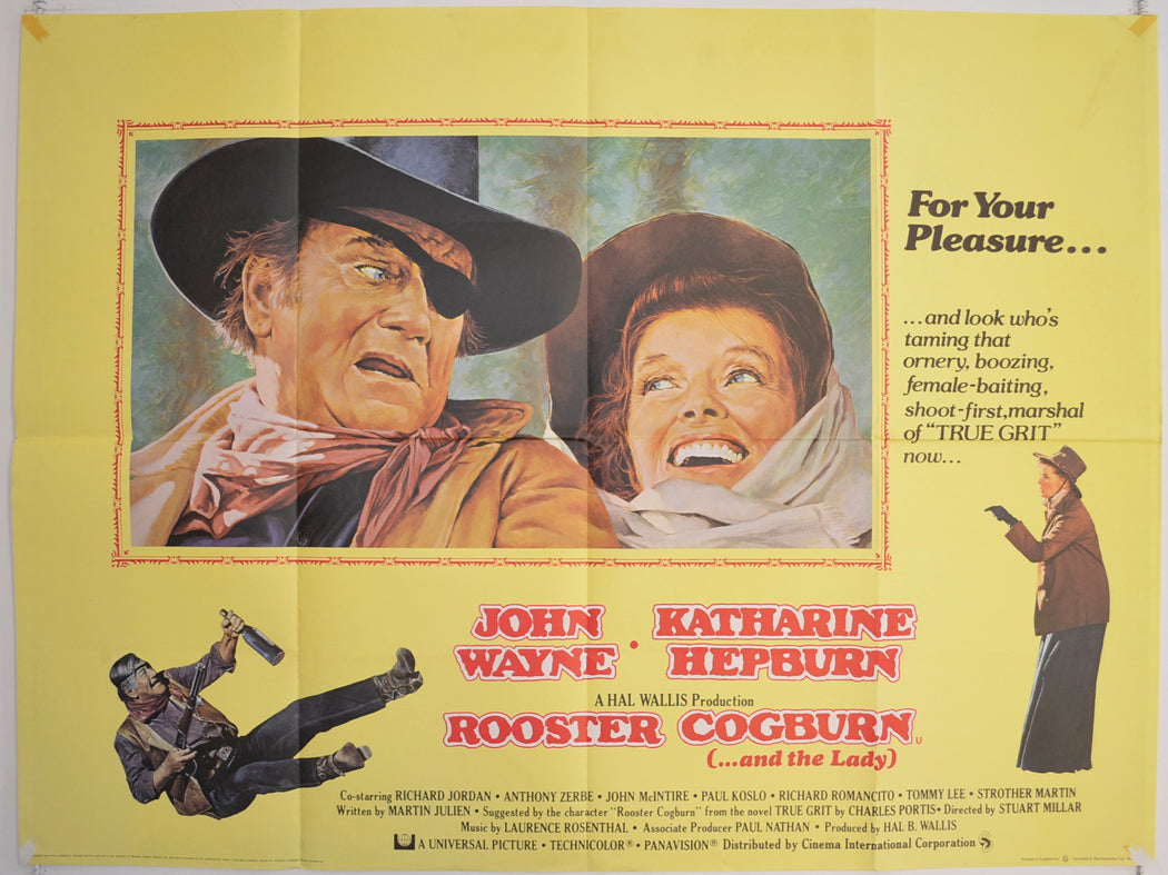 Rooster Cogburn  Original British Quad Poster - Film Poster - Movie Poster 