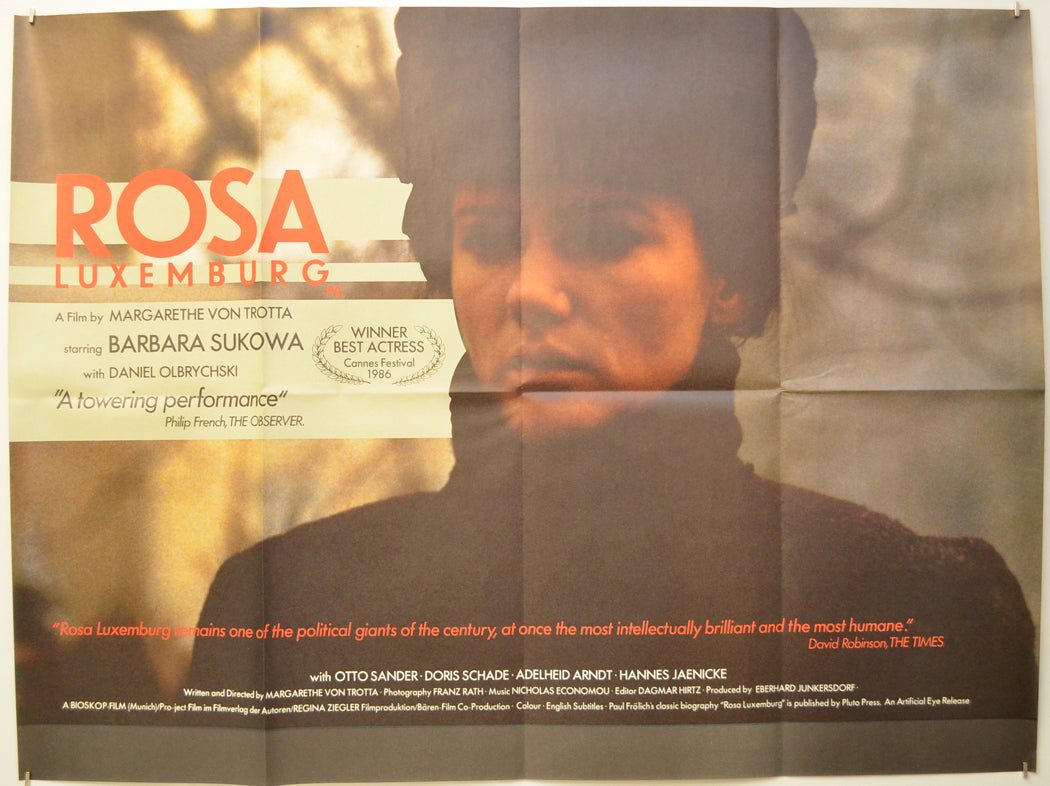 Rosa Luxemberg (a.k.a. Róza Luksemburg) Original Quad Poster - Film Poster - Movie Poster