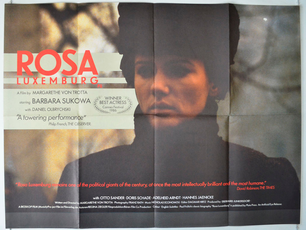 Rosa Luxemberg  (a.k.a. Róza Luksemburg)   Original British Quad Poster - Movie Poster