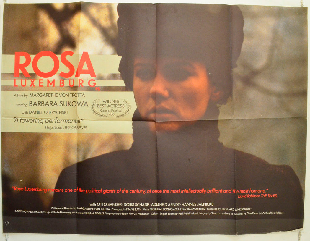 Rosa Luxemberg  (a.k.a. Róza Luksemburg)   Original British Quad Poster - Film Poster - Movie Poster 