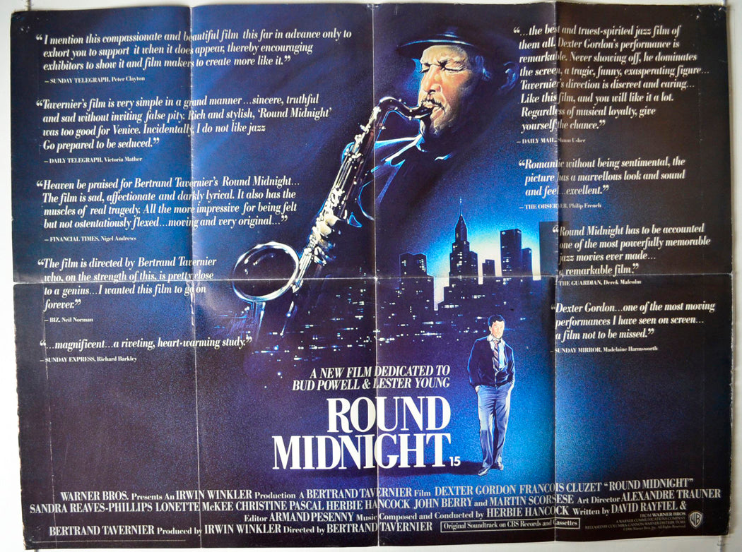 Round Midnight  (a.k.a. Autour De Minuit)    Original British Quad Poster - Movie Poster