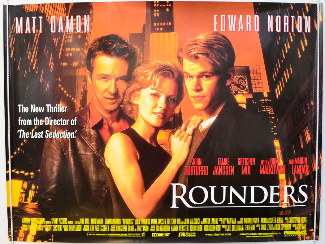 Rounders Original British Quad Poster - Film Poster - Movie Poster 