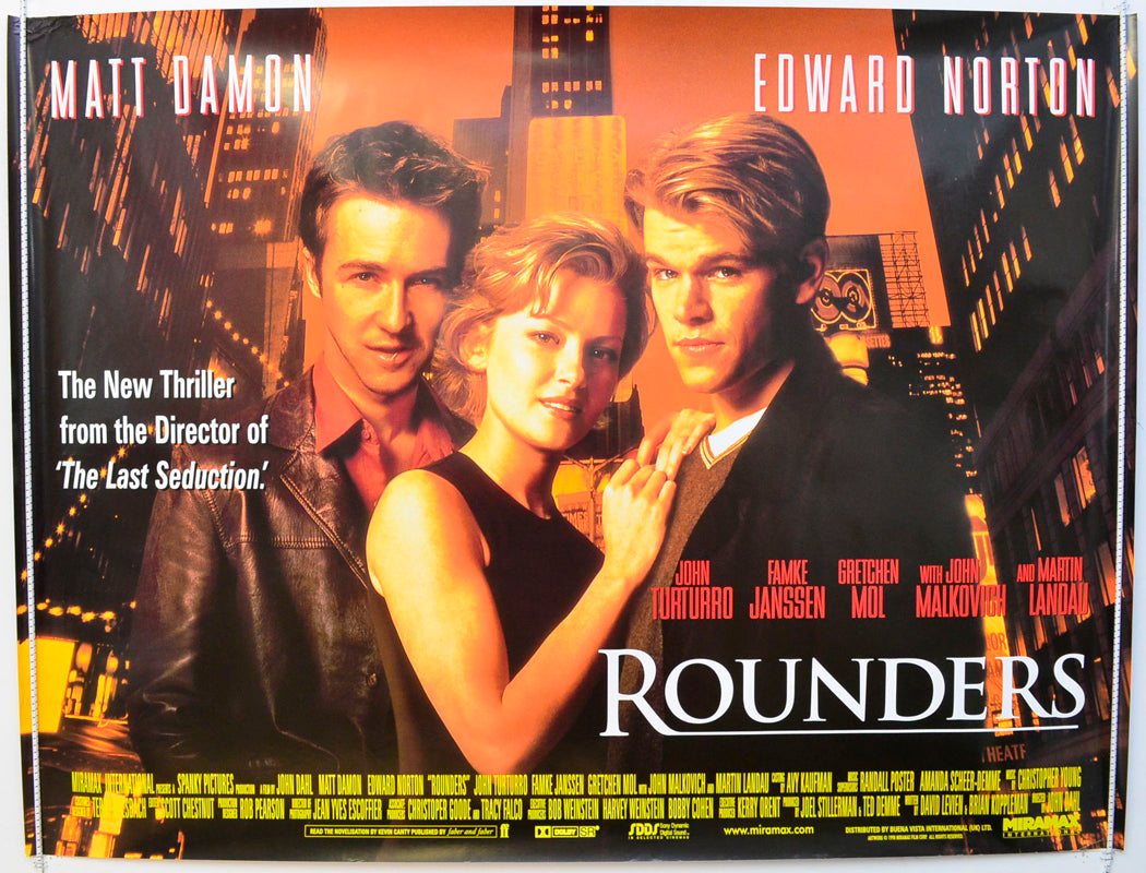 Rounders Original British Quad Poster - Film Poster - Movie Poster 