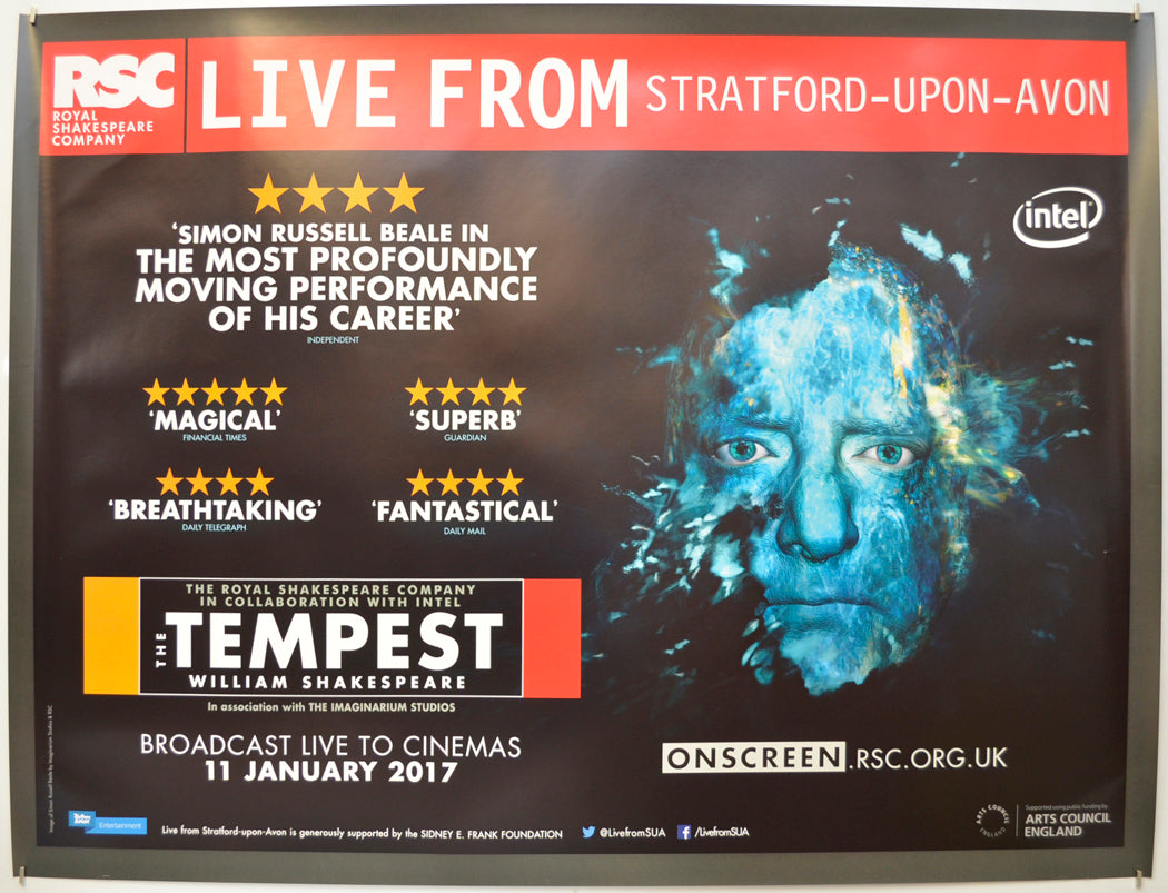 Tempest Tour Rsc “RSC Live : The Tempest” (Royal Shakespeare Company) Original Quad Pos ...