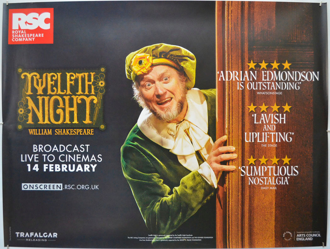 RSC Live: Twelfth Night (Royal Shakespeare Company) Original Quad Poster - Film Poster - Movie Poster