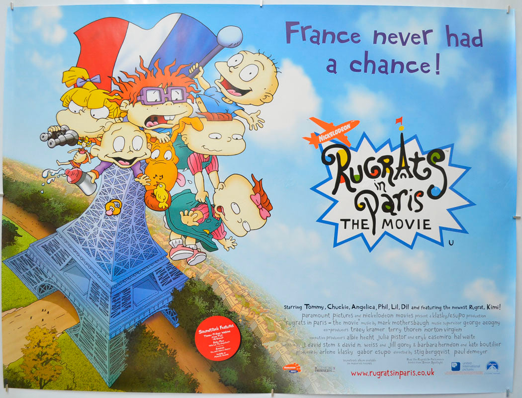 Rugrats In Paris (Eiffel Tower Version) Original Quad Poster - Film Poster - Movie Poster