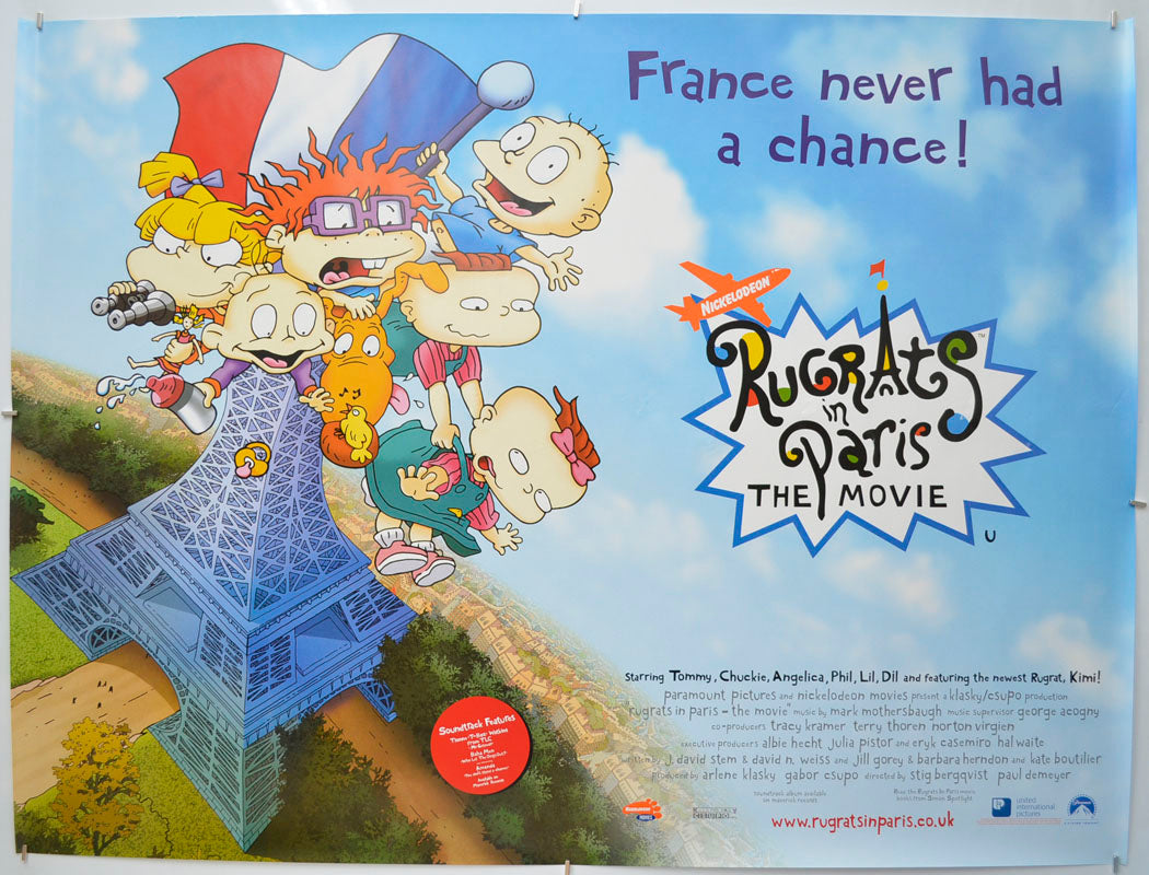 Rugrats In Paris (Eiffel Tower Version) Original Quad Poster - Film Poster - Movie Poster