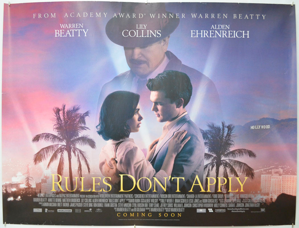 Rules Don't Apply  Original Quad Poster - Film Poster - Movie Poster