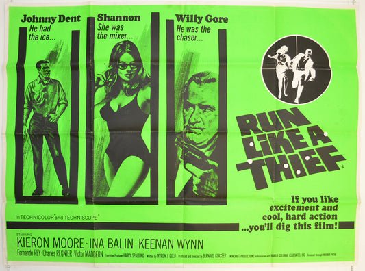 Run Like A Thief  Original British Quad Poster - Film Poster - Movie Poster 