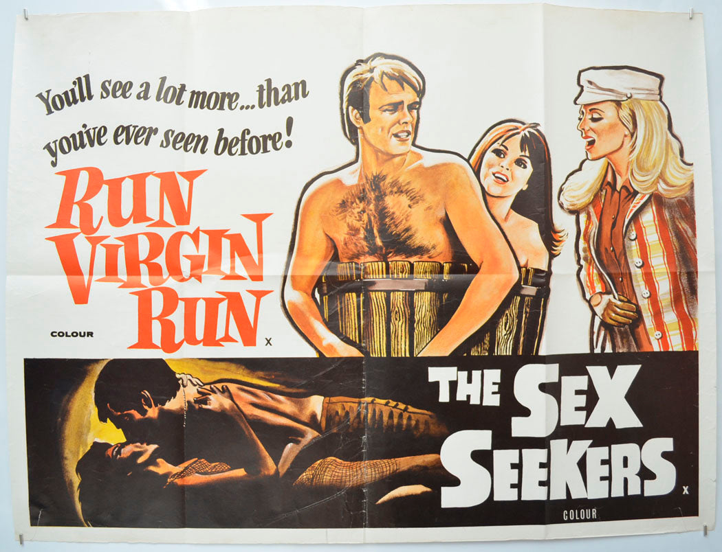 Run Virgin Run / The Sex Seekers  Original Quad Poster - Film Poster - Movie Poster