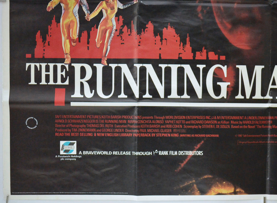 THE RUNNING MAN (Bottom Left) Cinema Quad Movie Poster 