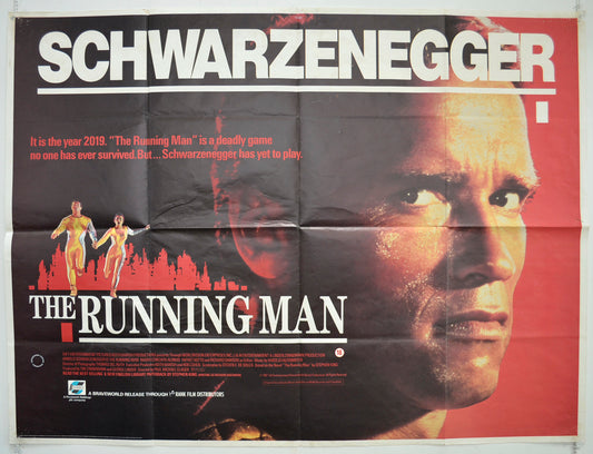 The Running Man  Original British Quad Poster - Film Poster - Movie Poster 