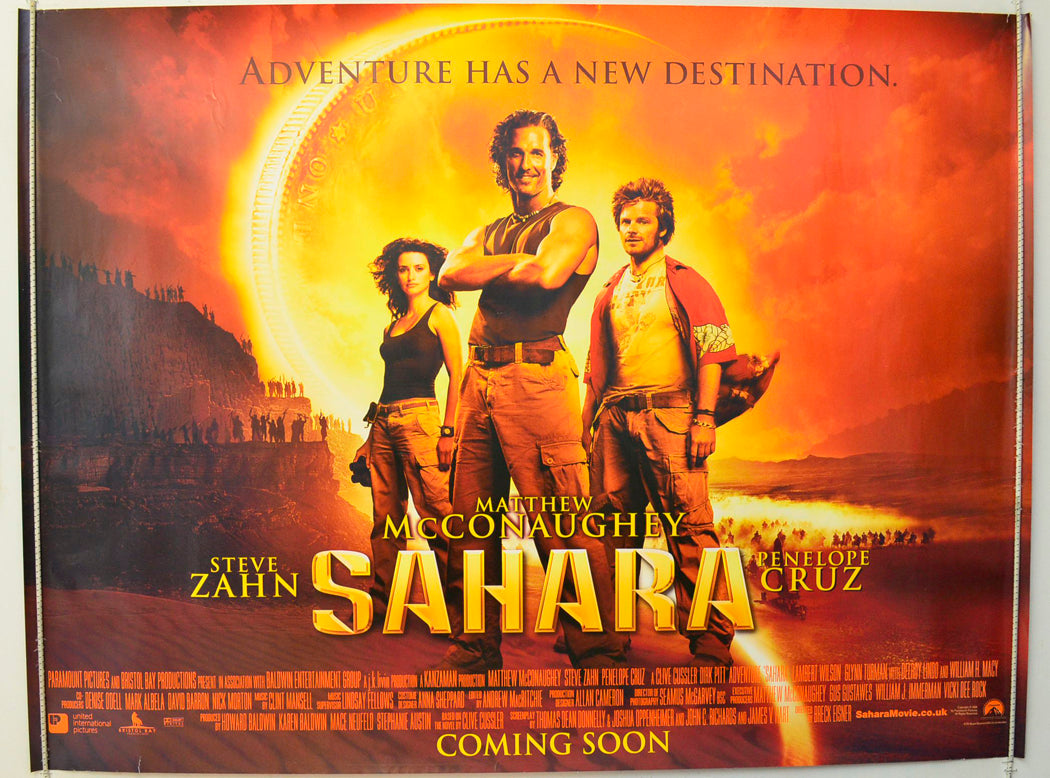 Sahara   (Teaser / Advance Version) Original British Quad Poster - Film Poster - Movie Poster