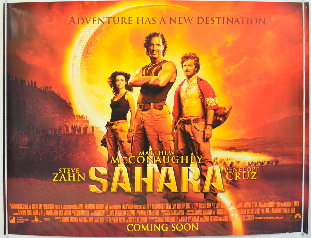 Sahara  (Teaser / Advance Version)   Original Quad Poster - Film Poster - Movie Poster  