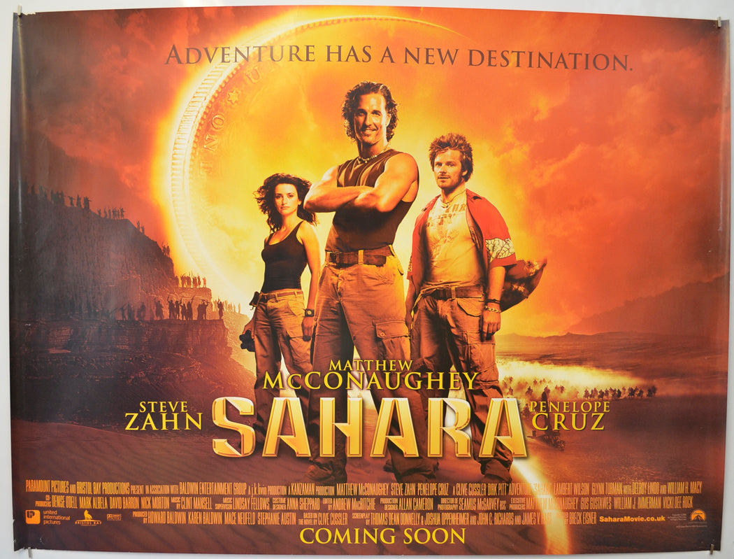 Sahara  (Teaser / Advance Version) Original Quad Poster - Film Poster - Movie Poster  