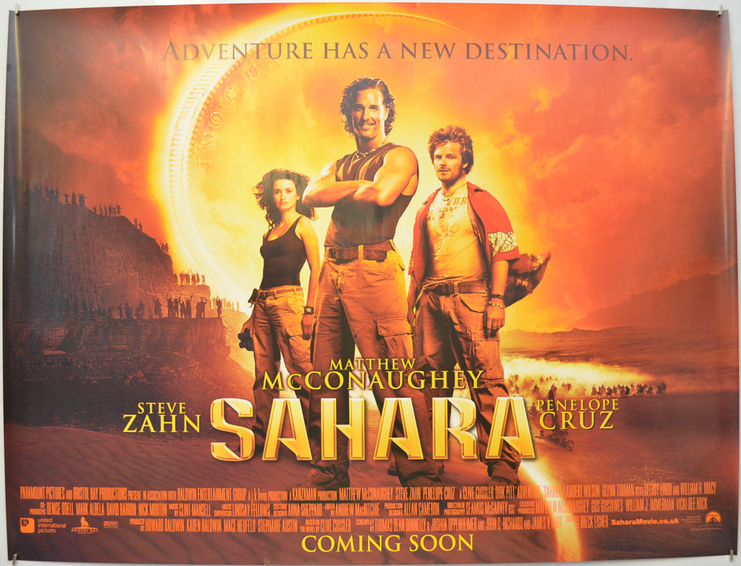 Sahara (Teaser / Advance Version)  Original Quad Poster - Film Poster - Movie Poster - Cinema Poster