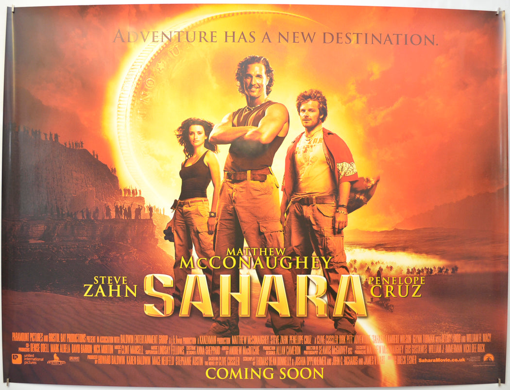 Sahara (Teaser / Advance Version)  Original Quad Poster - Film Poster - Movie Poster - Cinema Poster