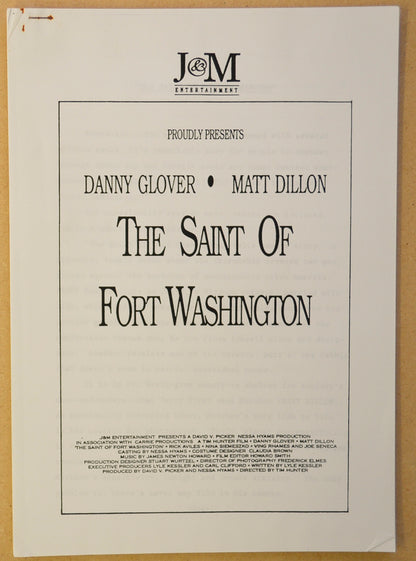 SAINT OF FORT WASHINGTON Original Cinema Press Kit – Production Info 