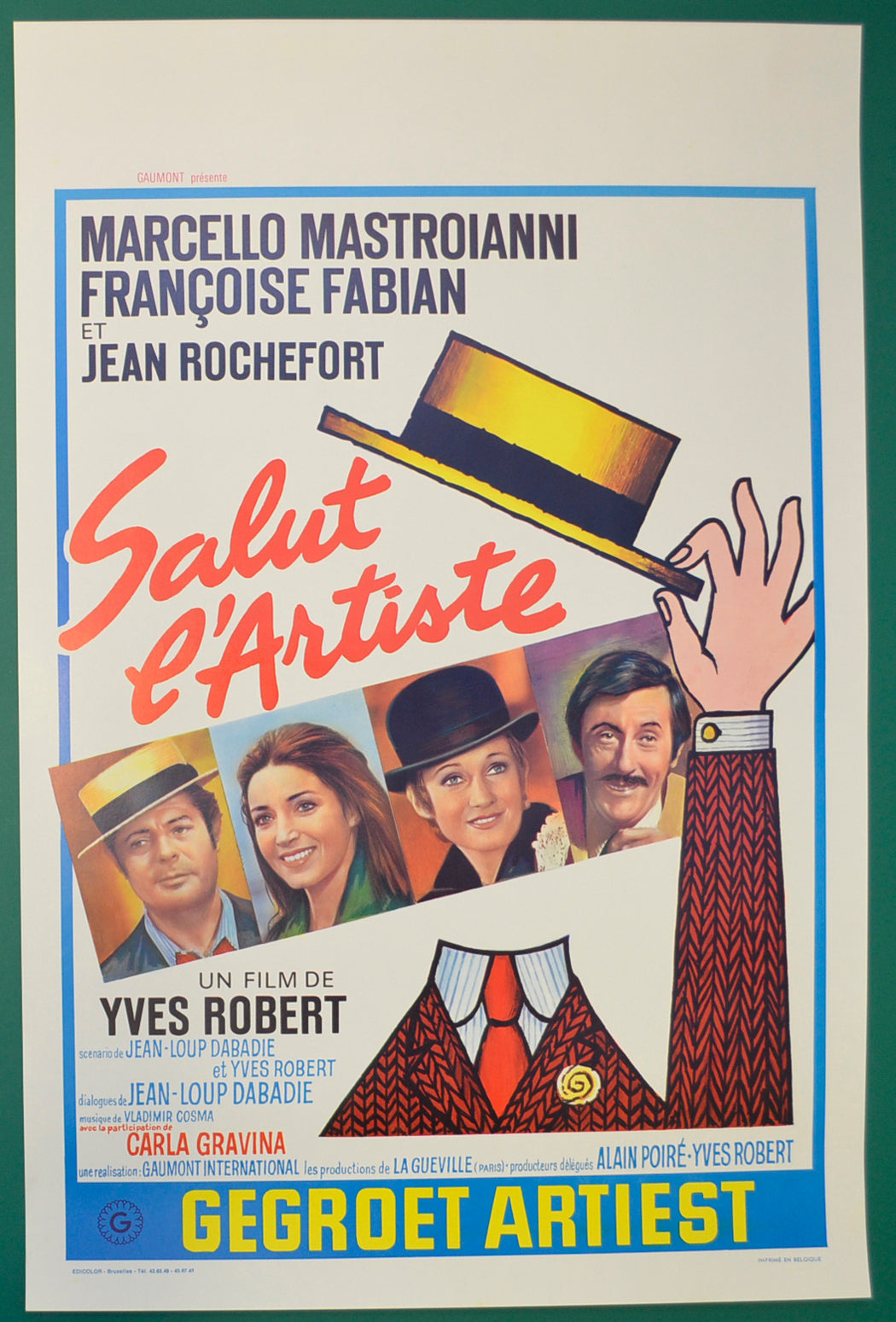 Salut L'Artiste   Original Belgian Poster - Film Poster - Movie Poster  